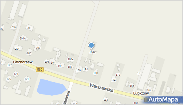 Latchorzew, Warszawska, 184a, mapa Latchorzew