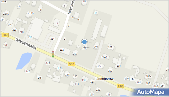 Latchorzew, Warszawska, 208, mapa Latchorzew