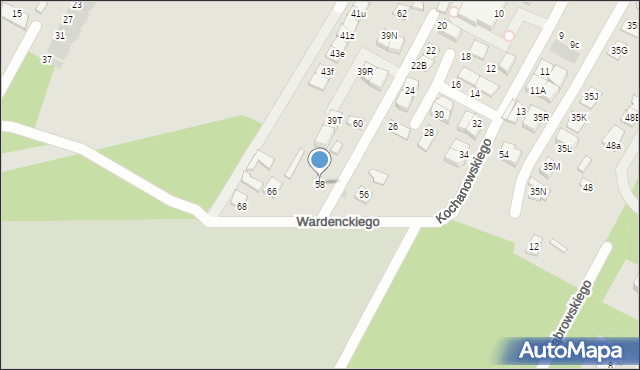 Legionowo, Wardenckiego Tadeusza, 58, mapa Legionowo