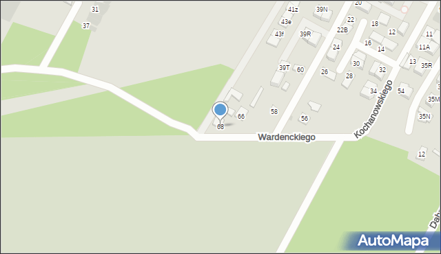 Legionowo, Wardenckiego Tadeusza, 68, mapa Legionowo