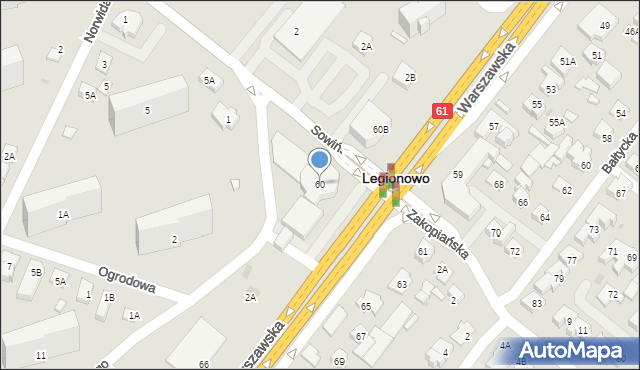 Legionowo, Warszawska, 60, mapa Legionowo