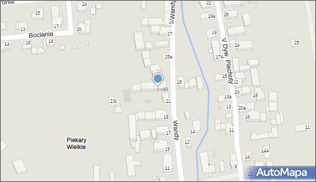 Legnica, Wandy, 23A, mapa Legnicy