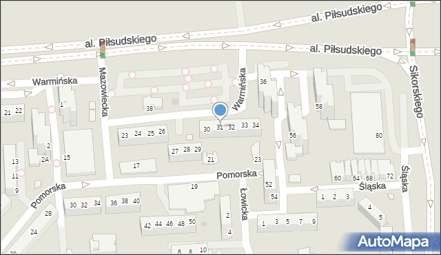 Legnica, Warmińska, 31, mapa Legnicy