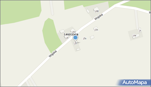 Leszczyca, Wąska, 15, mapa Leszczyca