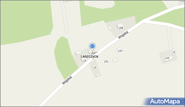 Leszczyca, Wąska, 16A, mapa Leszczyca