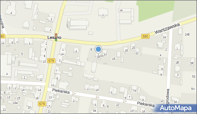 Leszno, Warszawska, 10, mapa Leszno