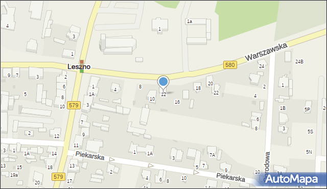 Leszno, Warszawska, 12, mapa Leszno