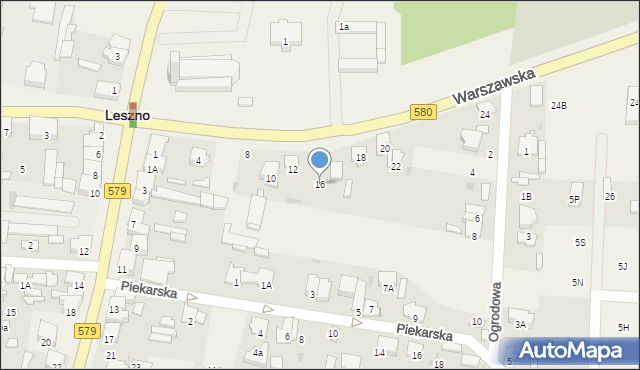 Leszno, Warszawska, 16, mapa Leszno