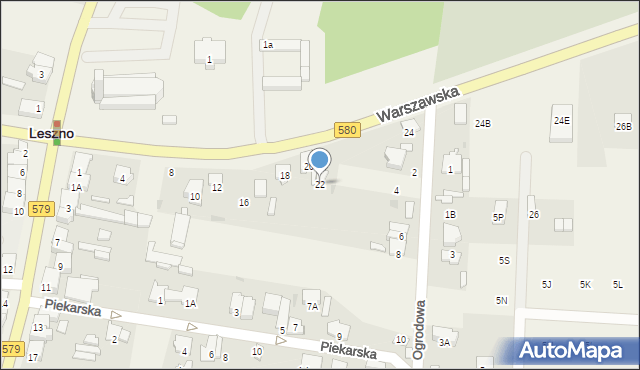 Leszno, Warszawska, 22, mapa Leszno