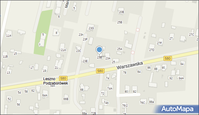 Leszno, Warszawska, 23B, mapa Leszno