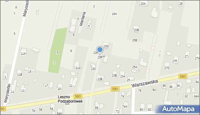 Leszno, Warszawska, 23F, mapa Leszno