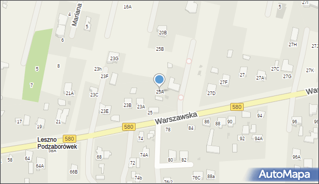 Leszno, Warszawska, 25A, mapa Leszno