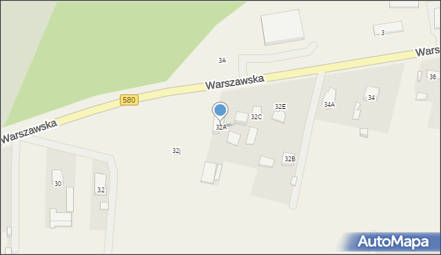 Leszno, Warszawska, 32A, mapa Leszno