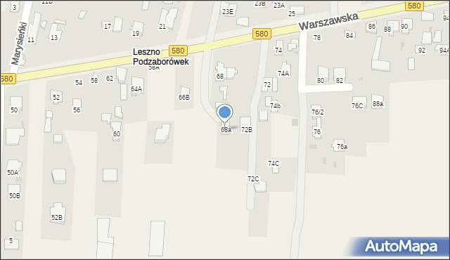 Leszno, Warszawska, 68a, mapa Leszno