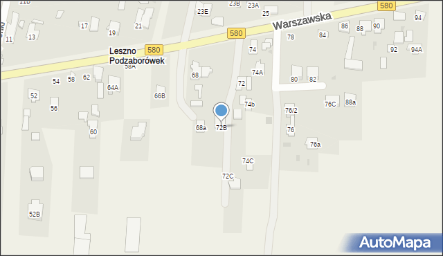 Leszno, Warszawska, 72B, mapa Leszno