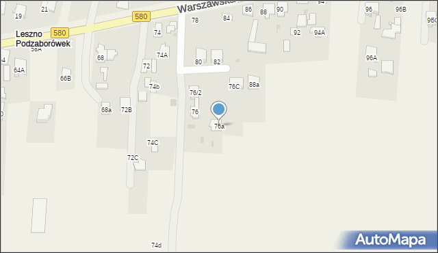 Leszno, Warszawska, 76a, mapa Leszno