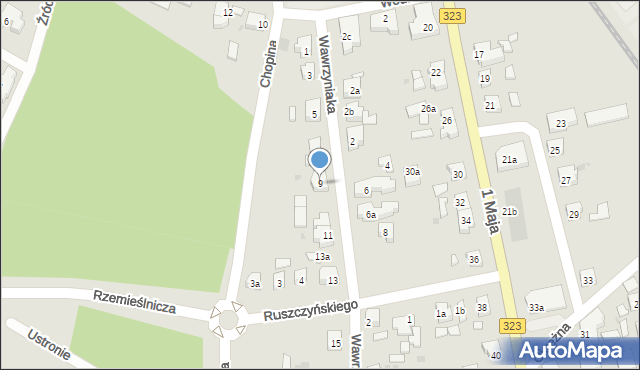 Leszno, Wawrzyniaka Piotra, ks., 9, mapa Leszno