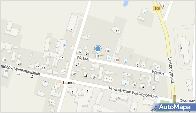 Lipno, Wąska, 18, mapa Lipno