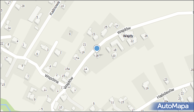 Łodygowice, Wajdów, 16, mapa Łodygowice