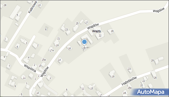 Łodygowice, Wajdów, 20, mapa Łodygowice