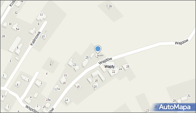 Łodygowice, Wajdów, 27, mapa Łodygowice