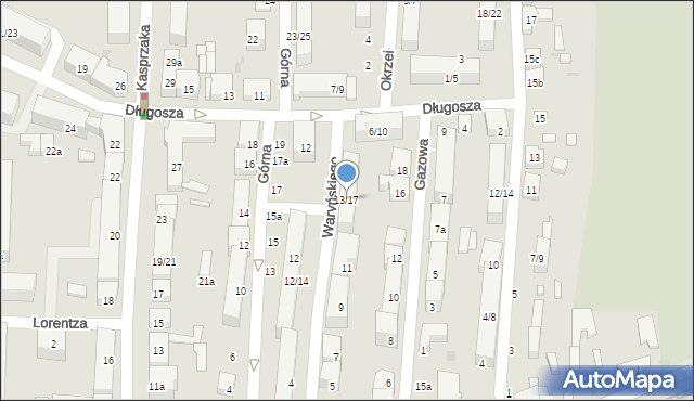 Łódź, Waryńskiego Ludwika, 13/17, mapa Łodzi