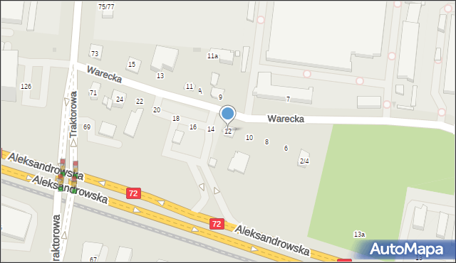 Łódź, Warecka, 12, mapa Łodzi