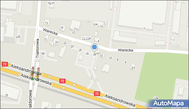 Łódź, Warecka, 14, mapa Łodzi