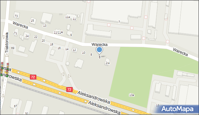 Łódź, Warecka, 6, mapa Łodzi