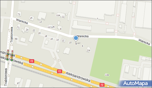 Łódź, Warecka, 8, mapa Łodzi