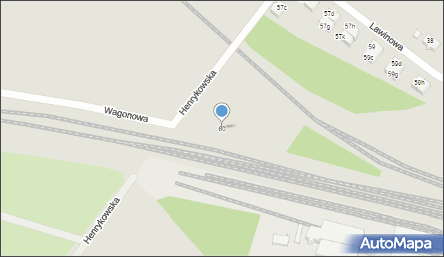 Łódź, Wagonowa, 60, mapa Łodzi