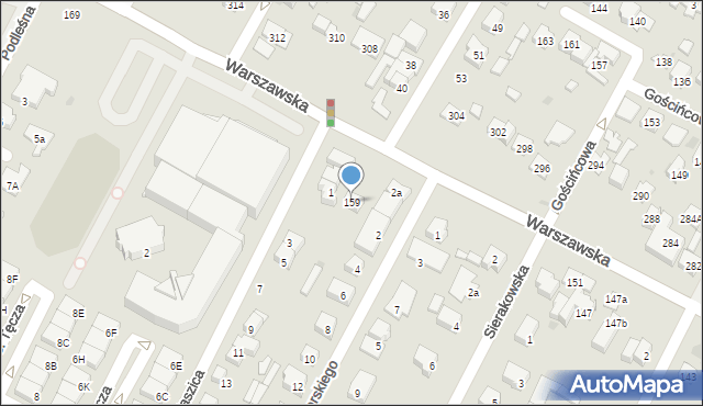 Łomianki, Warszawska, 159, mapa Łomianki