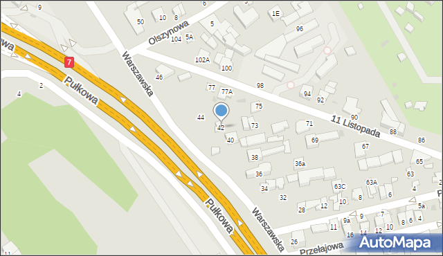 Łomianki, Warszawska, 42, mapa Łomianki