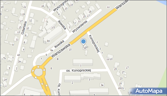 Łowicz, Warszawska, 14, mapa Łowicza