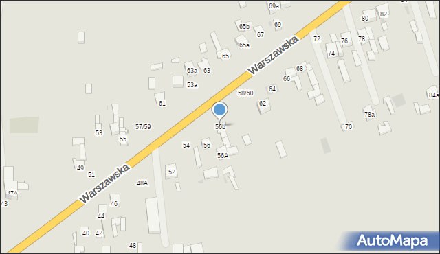 Łowicz, Warszawska, 56b, mapa Łowicza