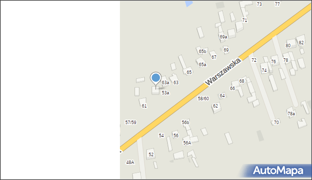 Łowicz, Warszawska, 61a, mapa Łowicza