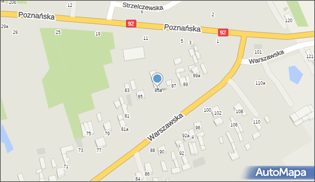 Łowicz, Warszawska, 85a, mapa Łowicza