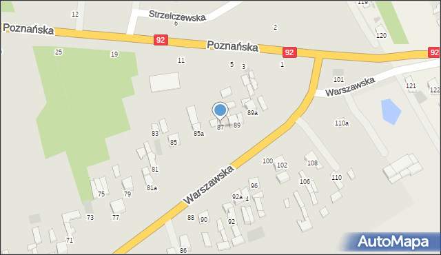 Łowicz, Warszawska, 87, mapa Łowicza