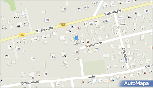 Lubaczów, Walecznych, 20, mapa Lubaczów