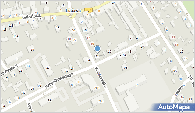 Lubawa, Warszawska, 21, mapa Lubawa