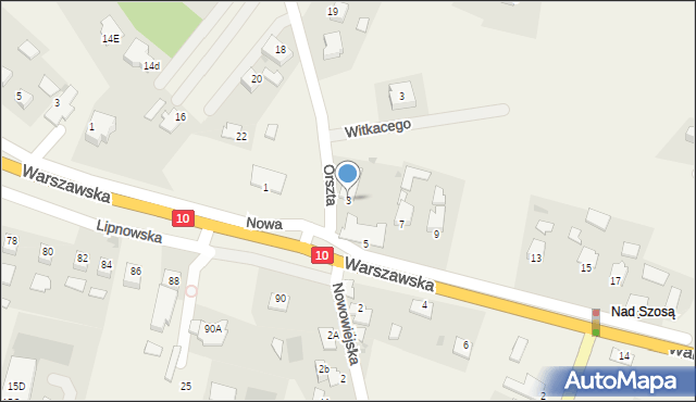 Lubicz Górny, Warszawska, 3, mapa Lubicz Górny