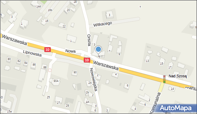 Lubicz Górny, Warszawska, 5/2, mapa Lubicz Górny