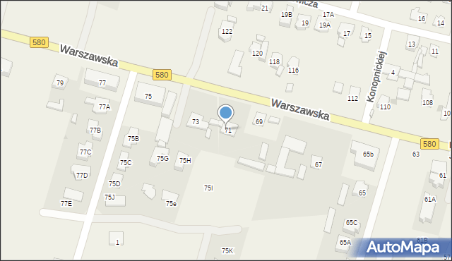 Lubiczów, Warszawska, 71a, mapa Lubiczów