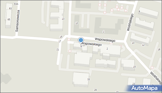 Lublin, Wapowskiego Bernarda, 4, mapa Lublina