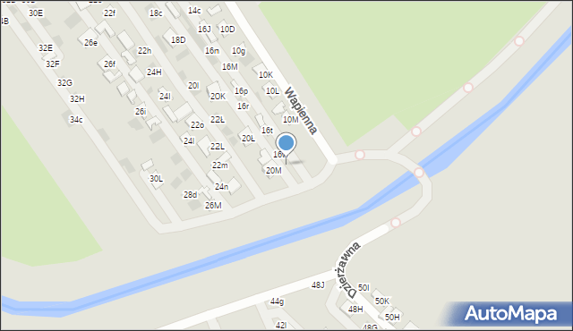 Lublin, Wapienna, 16x, mapa Lublina