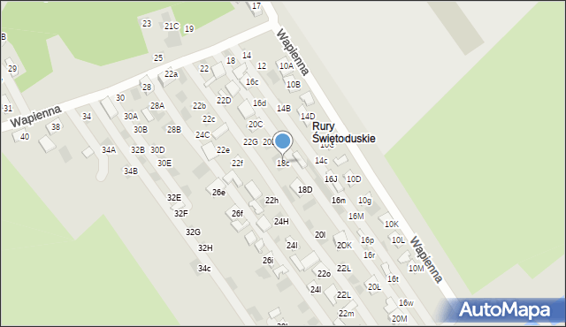 Lublin, Wapienna, 18c, mapa Lublina