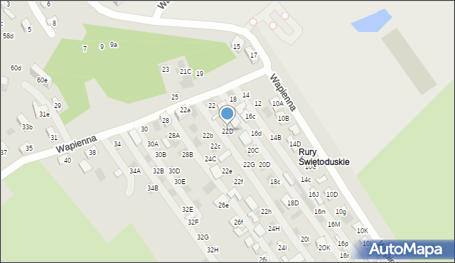 Lublin, Wapienna, 22D, mapa Lublina