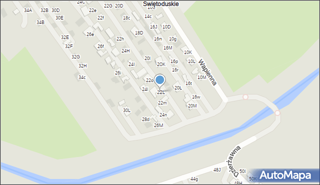 Lublin, Wapienna, 22L, mapa Lublina