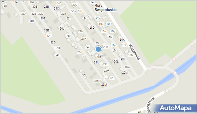 Lublin, Wapienna, 22o, mapa Lublina