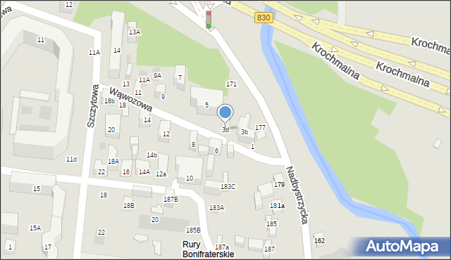 Lublin, Wąwozowa, 3d, mapa Lublina
